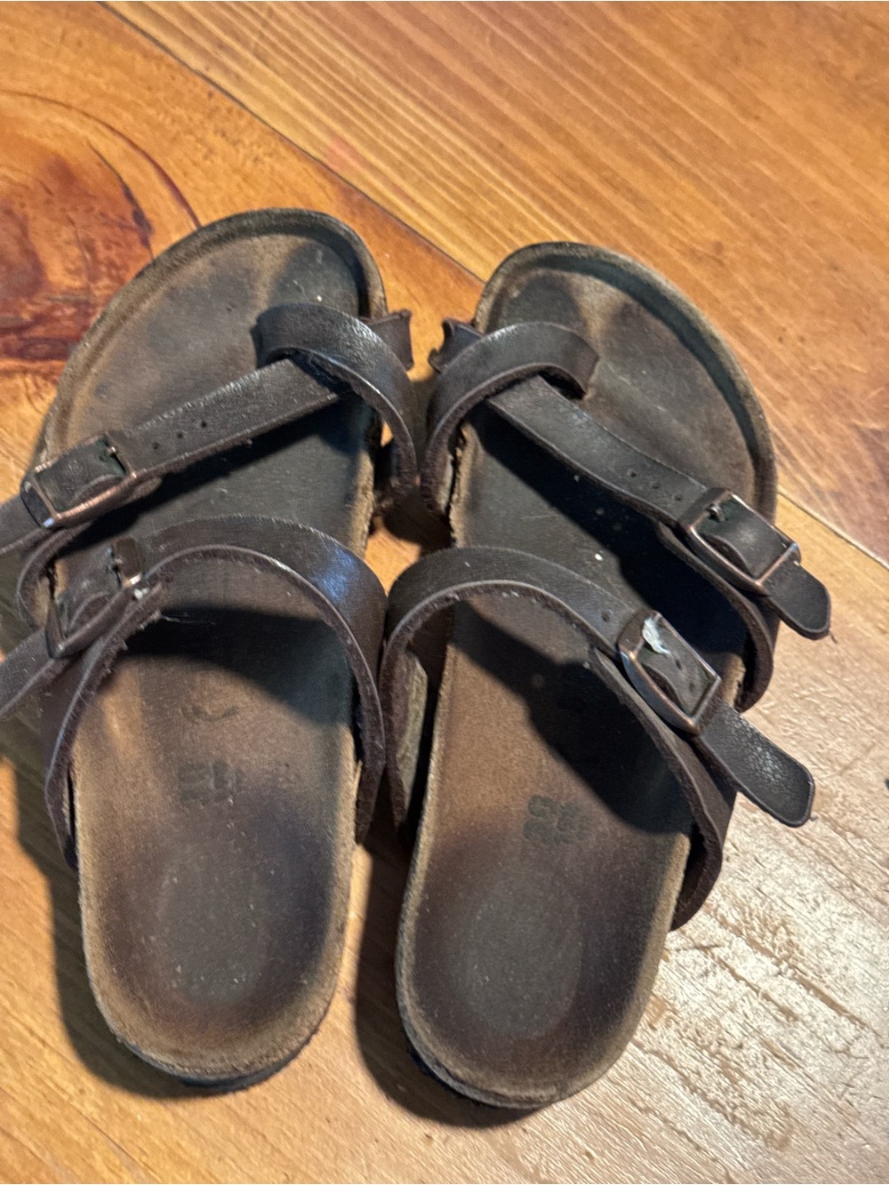 Birkenstock Kids Dark Brown Double-Strap Sandals